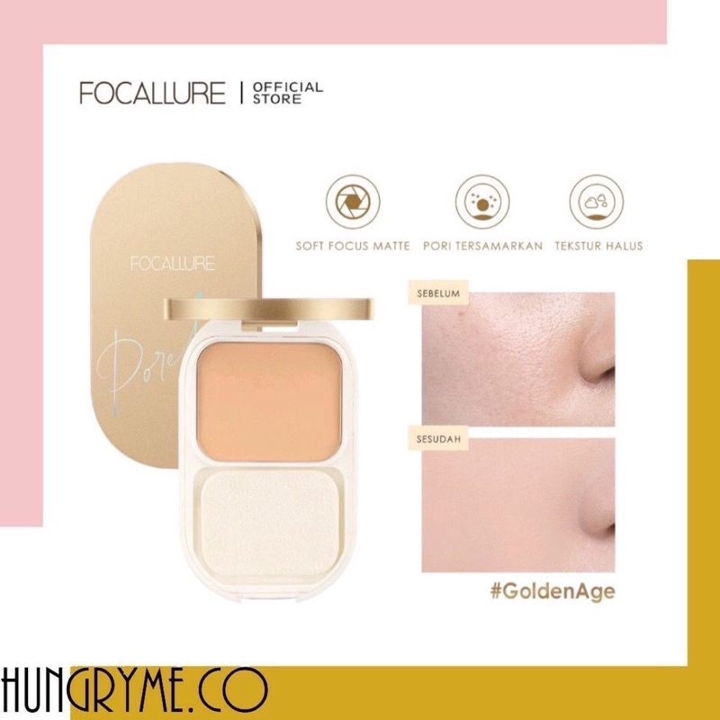 Focallure Pressed Powder Focallure Golden Age Compact Powder Focallure Bedak Padat Focallure Bedak F