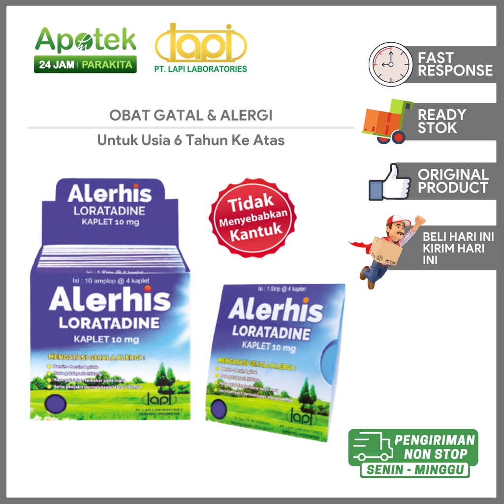 Alerhis Tablet merupakan obat yang dapat mengatasi gejala alergi seperti bersin-bersin, pilek, hidun