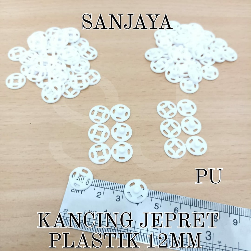 KANCING CETET PLASTIK 12MM / KANCING PLASTIK UKURAN 12MM / KANCING JEPRET PLASTIK 12MM