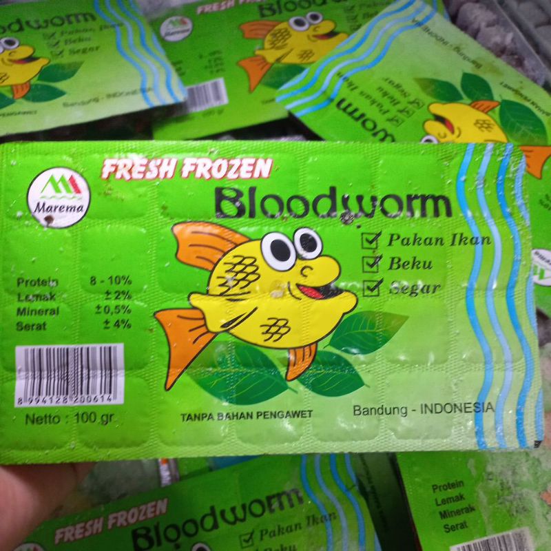 CACING BEKU BLOODWORM FRESH FROZEN HIJAU