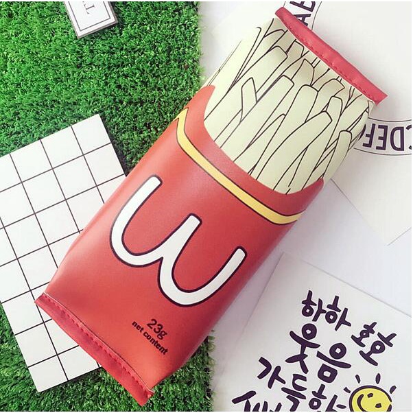 OVERFLOWS.ID Tempat Pensil Unik Milk Cookies Kotak Pensil Bungkus Jajan Ciki Snack-Kentang Goreng