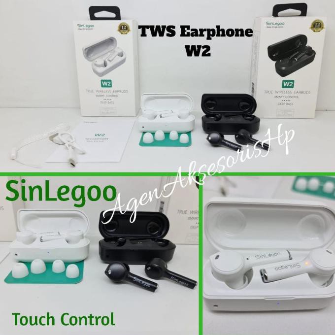 SINLEGOO W2 TWS EARPHONE TW 2 SMART CONTROL DEEP BASS GARANSI 1 TAHUN