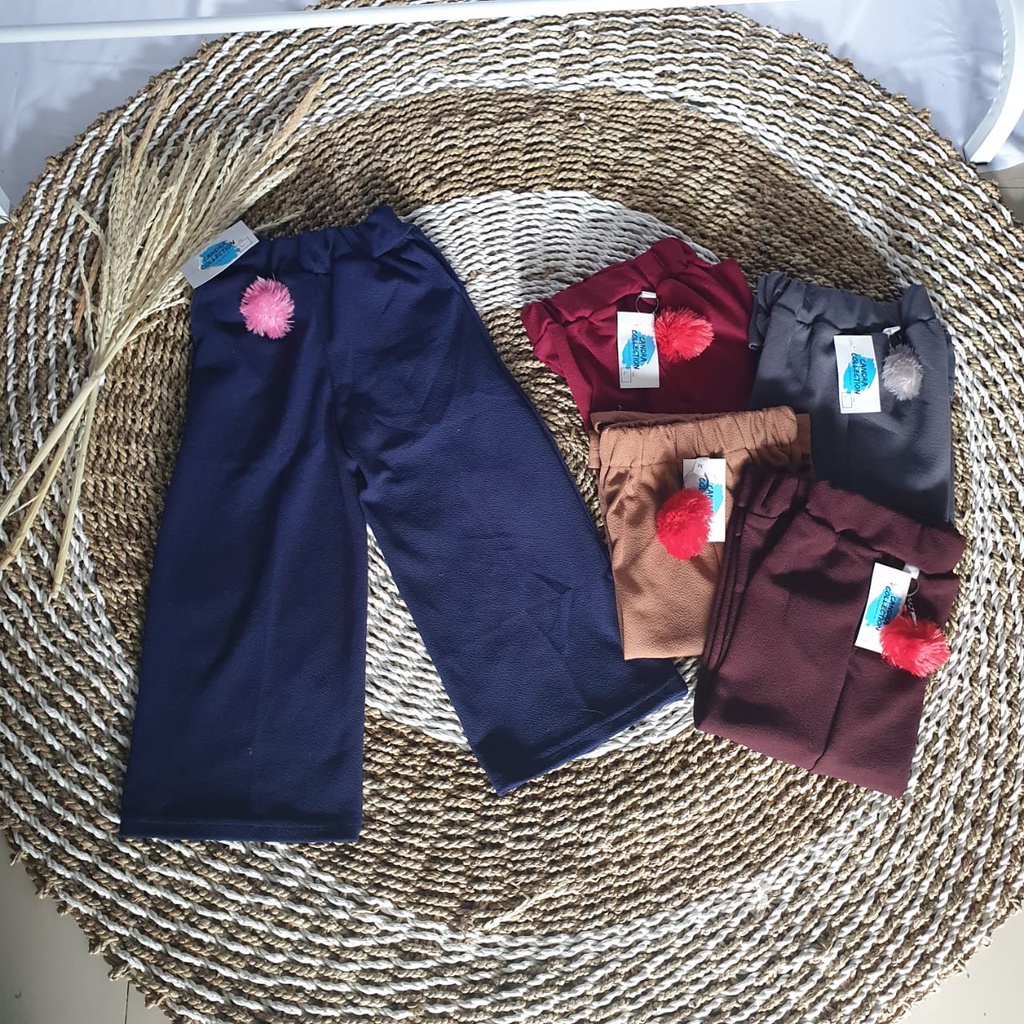 NEW ARRIVAL!! KULOT ANAK POLOS PANJANG / Celana Panjang Wafel Crepe Wanita / Fashion Anak Perempuan