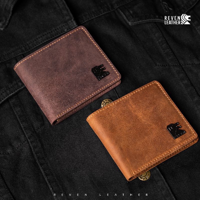 Fashion Dompet Pria Lipat Kulit Sapi Asli 100% Premium Wallet Bahan Crazy Horse Exclusive Branded Laki-laki 6 Slot Card