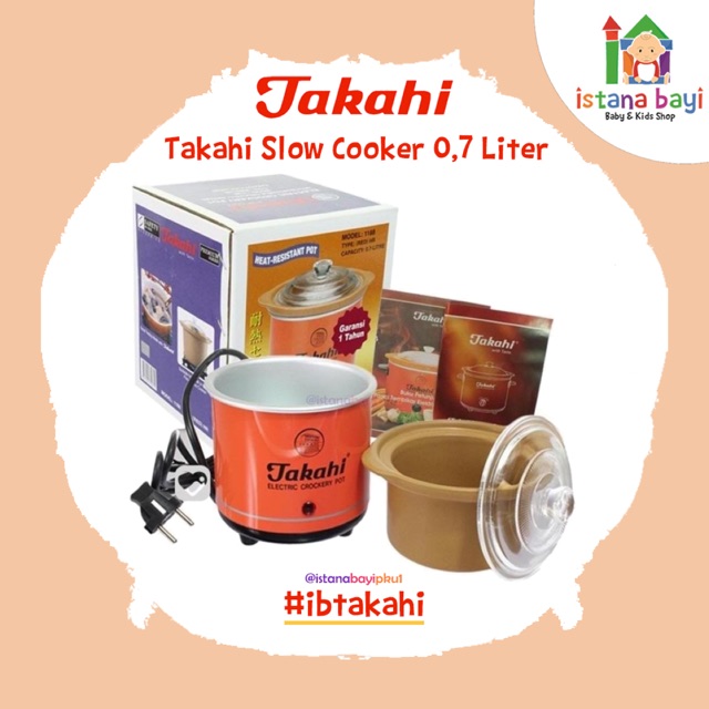 Takahi Slow Cooker 0,7 L - Peralatan Mpasi bayi