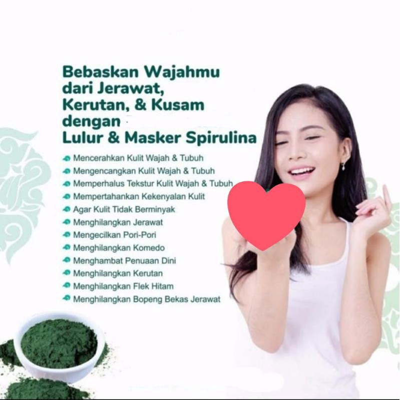 Masker Wajah Spirulina Masker Organik Kosmetik Skincare Wajah