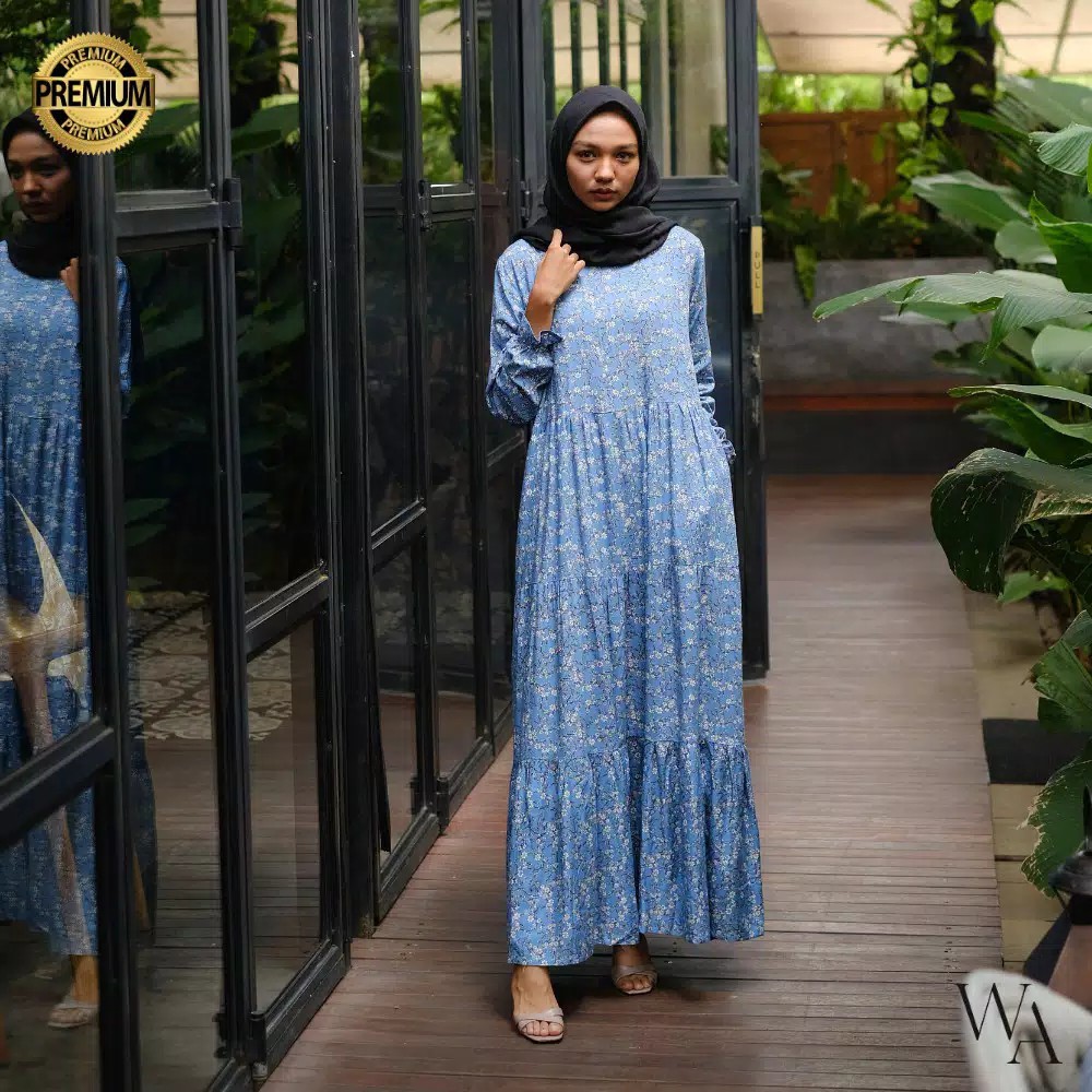 Gamis Syari Home Dress Kinara Series By Wearmoura_blue