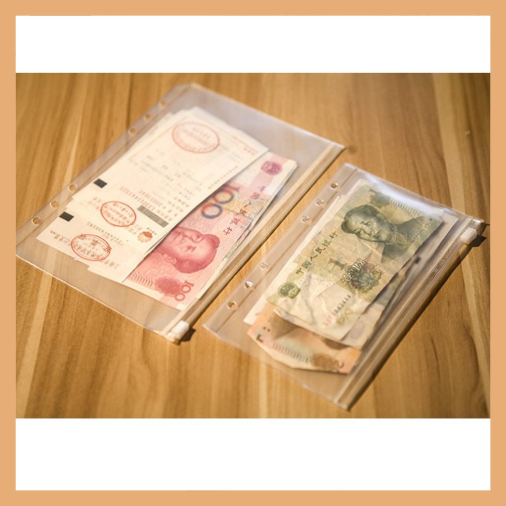 

A6 Zipper Bag / Pocket / Pouch / Ziplock Binder 6 Ring / Holes / Lubang / Cardbag A6