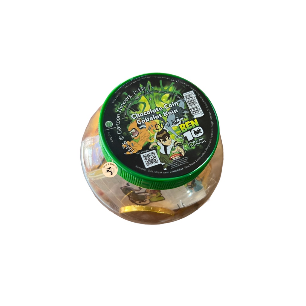 Ben 10 Cokelat Coin Dolar 1 Toples isi 50 pcs @5gr