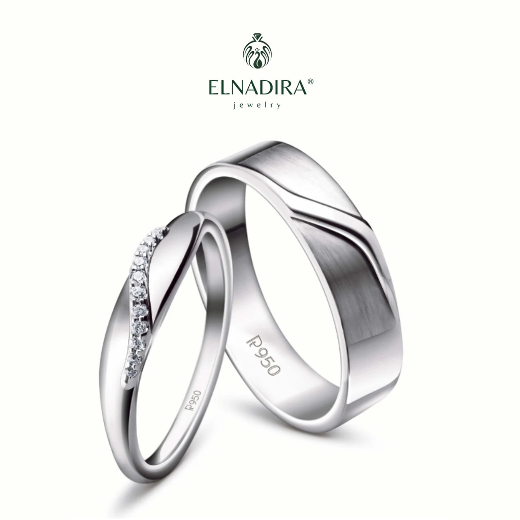 Cincin Kawin Couple Perak Elegan - Elnadira Jewelry