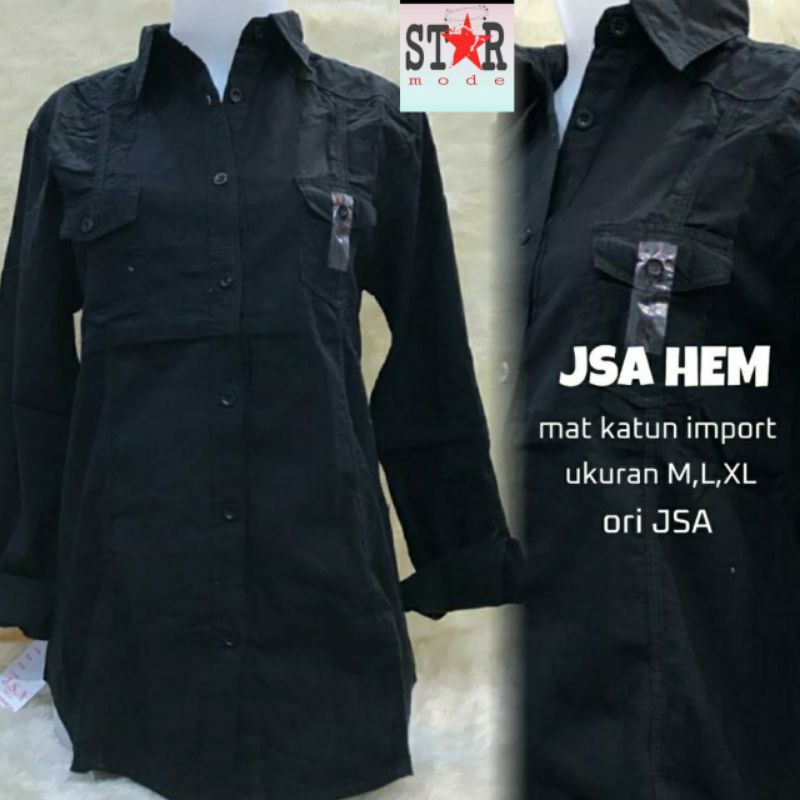 JSA HEM WARNA POLOS NEW//KEMEJA WANITA ORI JSA TERLARIS