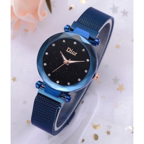 Jam Tangan Wanita permata Magnet Mata Satu Case Rosegold Ready 4 Warna D427