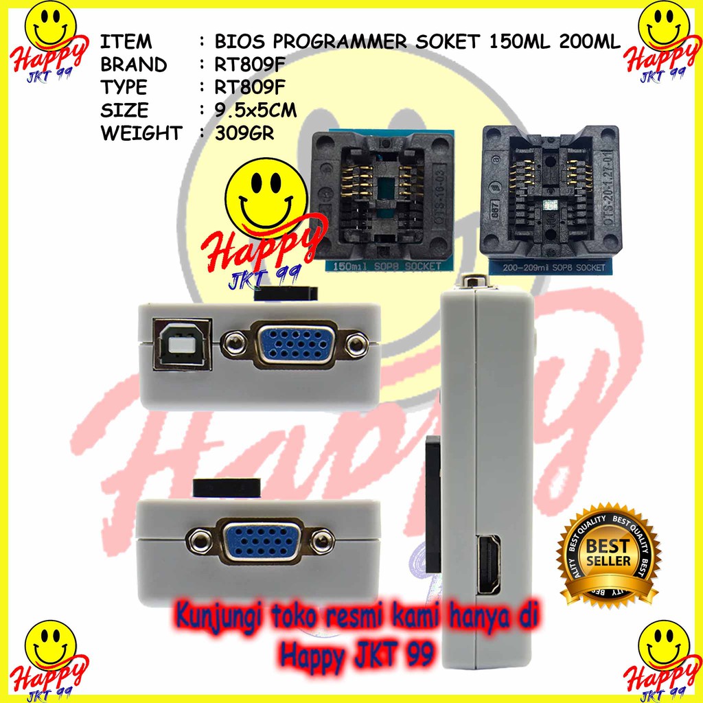 [ HAPPY JKT 99 ] FULLSET ALAT FLASH BIOS PROGRAMMER RT809F RT 809 F RT809 809F + 150ML+200ML ORIGINAL