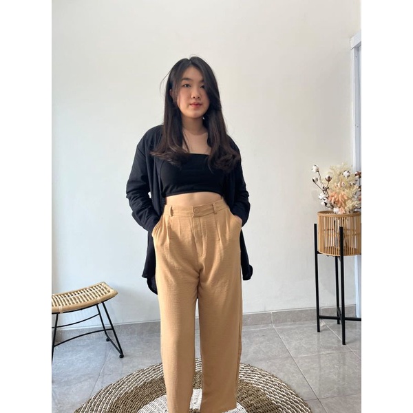 Celana panjang kulot highwaist | Loose pant cullote | Celana kulot crinkle 1431