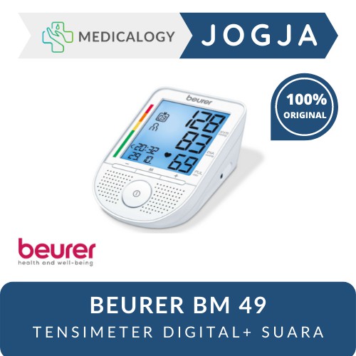 Tensiometer Digital Beurer BM 49 - Pengukur Tekanan Darah Lengan Atas dengan Fitur Suara dan Indikator WHO