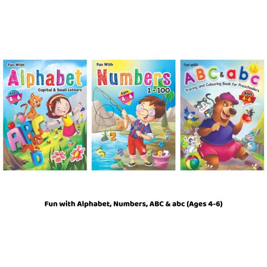 Fun with Alphabet Capital &amp; Small Letters Numbers Workbook buku belajar huruf besar kecil angka