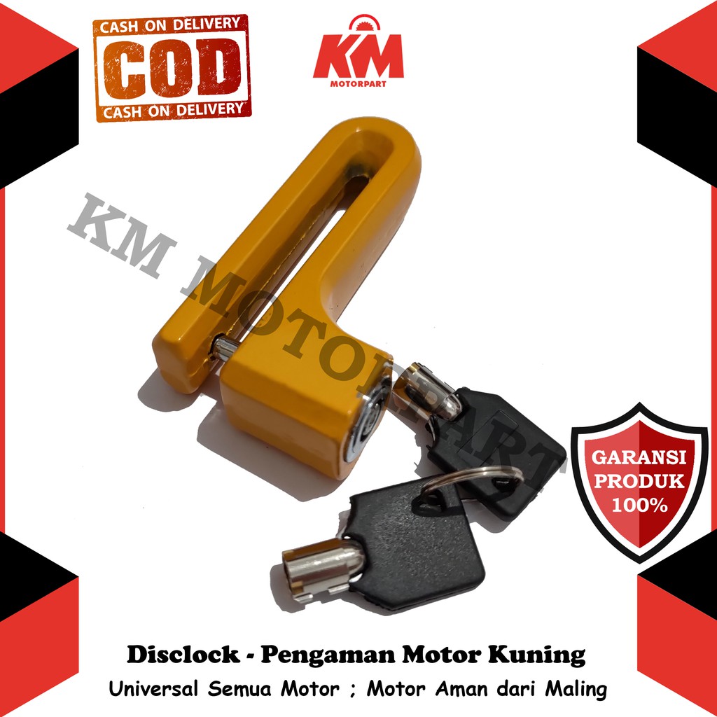 Kunci Gembok Motor Anti Maling Antitheft Disclock Original