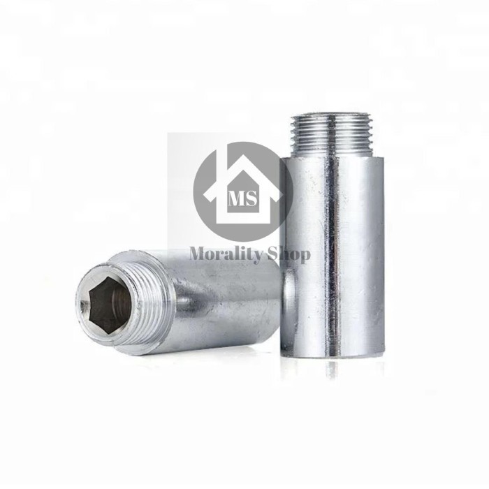 Sok Kran Stainless 5Cm SK5- Sokran 1/2 inch Fitting nepel pipa sambungan pipe kran stenlis  K20