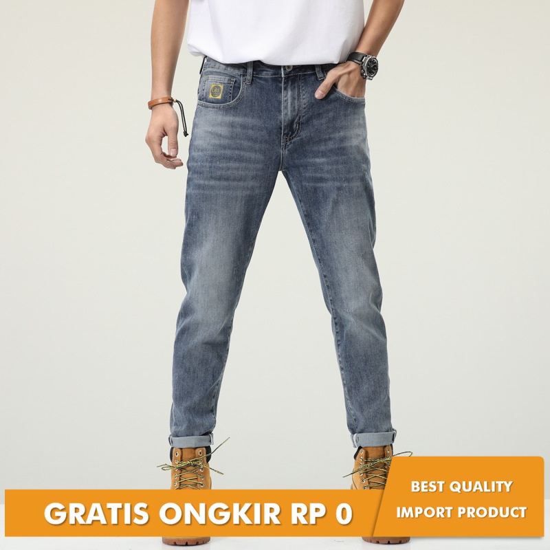 2022 New Korea Mini Leggings Micro Lebar Elastik Jeans Pria Potong Celana