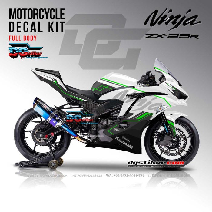 Decal ZX25r Putih Hitech Full Body