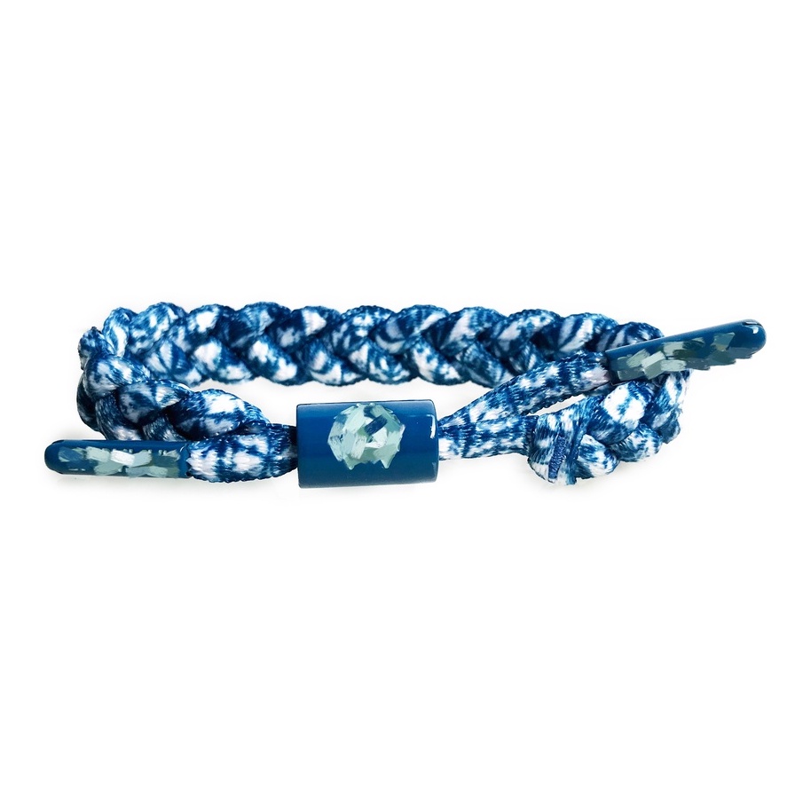 SHOELACES BRACELET KAIN UNISEX SILVER SOX LIGHT BLUE PRINTED FLOWER