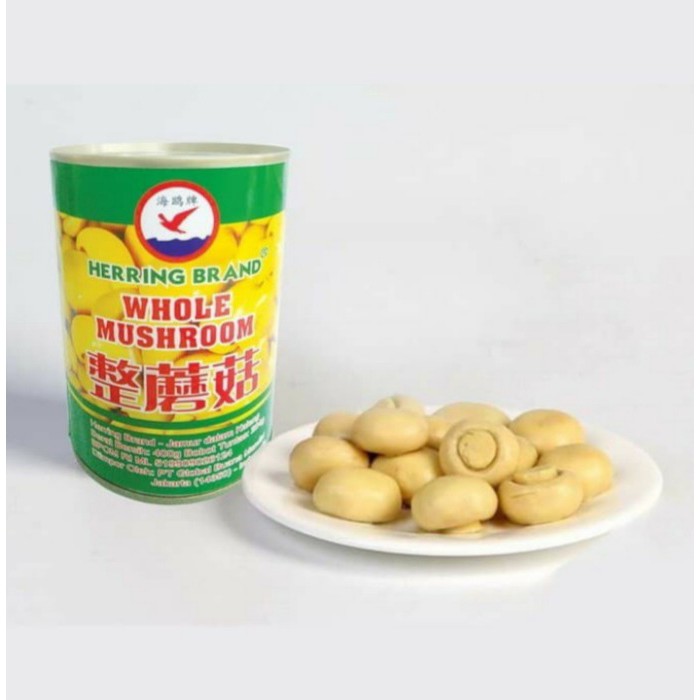 Jamur Kancing HERRING BRAND Whole Mushroom 400gr