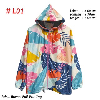 Promo Jaket Sepeda Full Printing / Jaket Gowes bahan loto ( bukan parasut ) / jaket style / jaket wanita