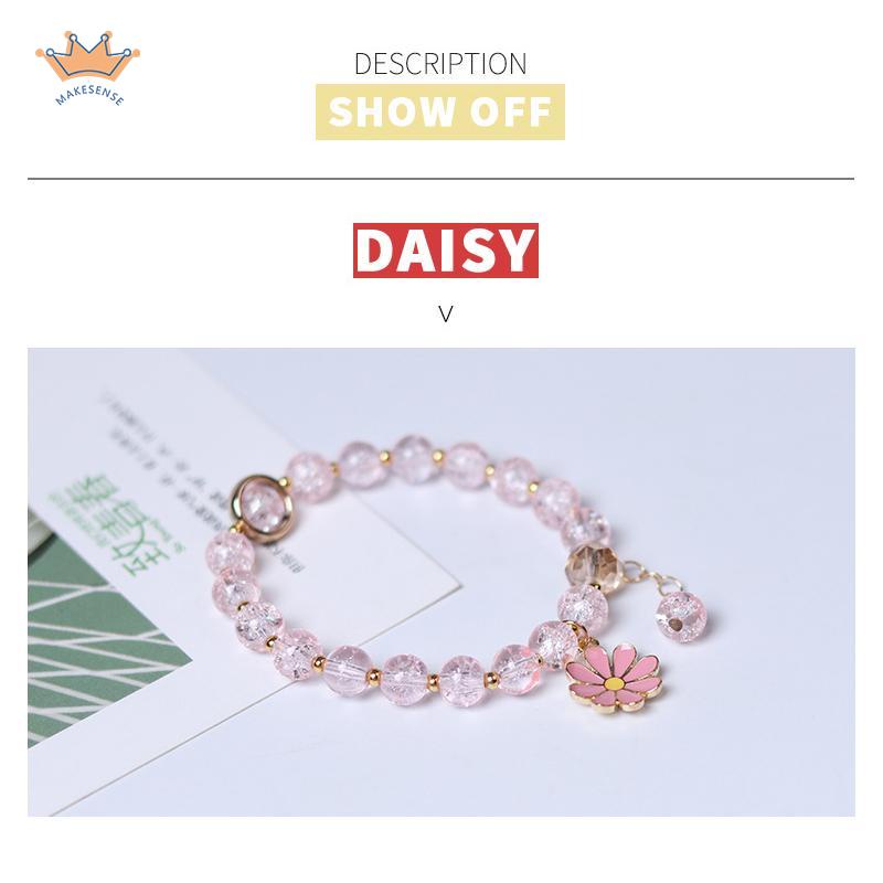 COD⭐Gelang Rumbai Bunga Daisy Kristal Korea Wanita Gadis Gelang Perhiasan Aksesoris MK