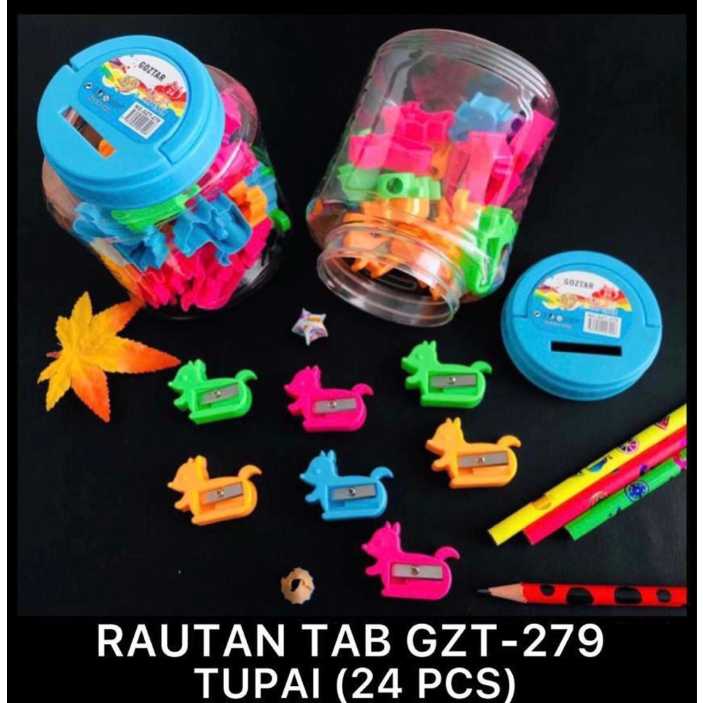 

ROYALE STATIONARY - SERUTAN PENSIL / RAUTAN PENSIL ISI 24 PCS TOPLES BENTUK TUPAI GROSIR RAUTAN