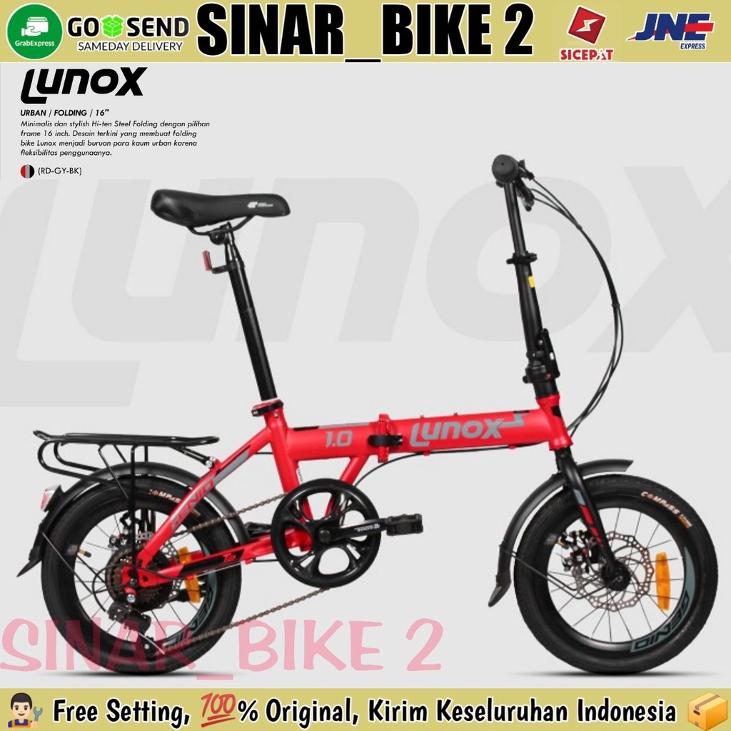 Sepeda Lipat GENIO LUNOX 16 &amp; 20 Inch New 2022 Boncengan 7 Speed