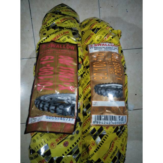 Ban cross/trail velg ring 16 dan 19 merk swallow x cross pro(sepasang)