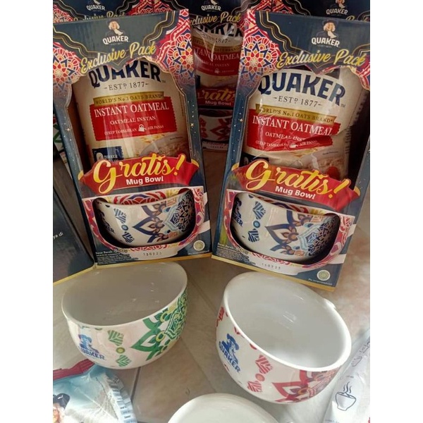 Quaker Oatmeal Instant  800 gr Bonus Mangkok Cantik