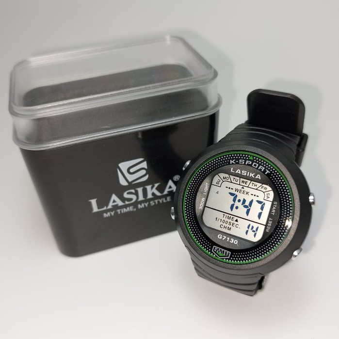 Jam Tangan Digital Lasika Original 100% Type 7130 Series Layar Putih Anti Air Premium