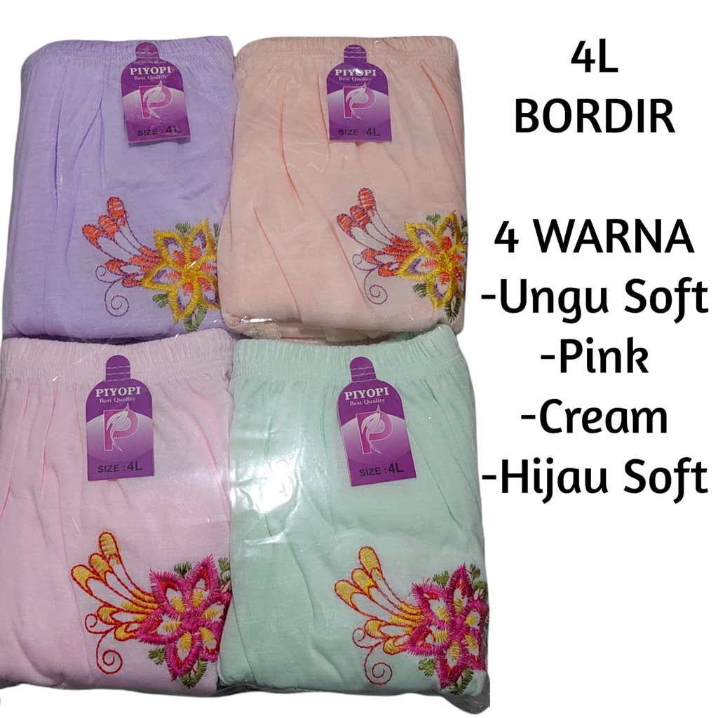 Celana Dalam Wanita Bordir Bunga JUMBO CD Wanita Polos Bordir CD Ibu  Hamil Ecer XXXL XXL XL L