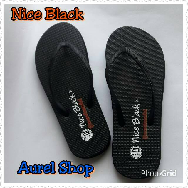 Jual Sandal Ando Nice Black Hitam Shopee Indonesia