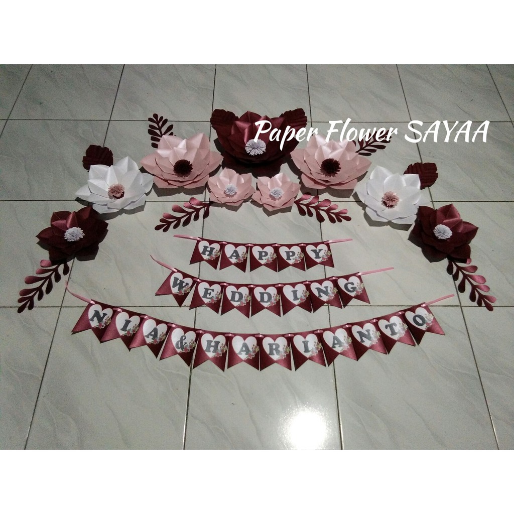 Paper flower/paper flower lamaran/paper flower backdrop/bunga kertas