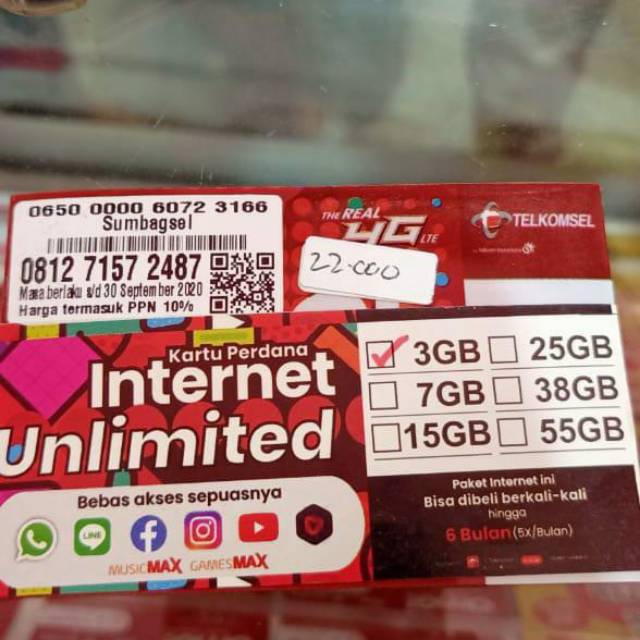 KARTU PERDANA KOUTA TELKOMSEL UNLIMITED MAX 952GB | Shopee ...