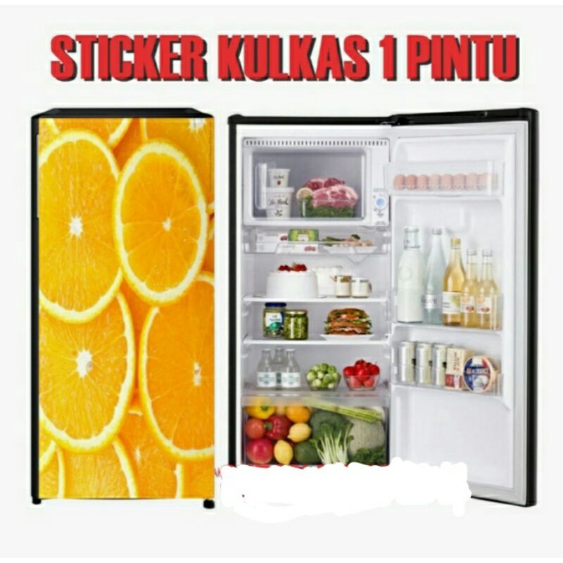 Sticker Kulkas Pintu 1,Motif Buah-buahan