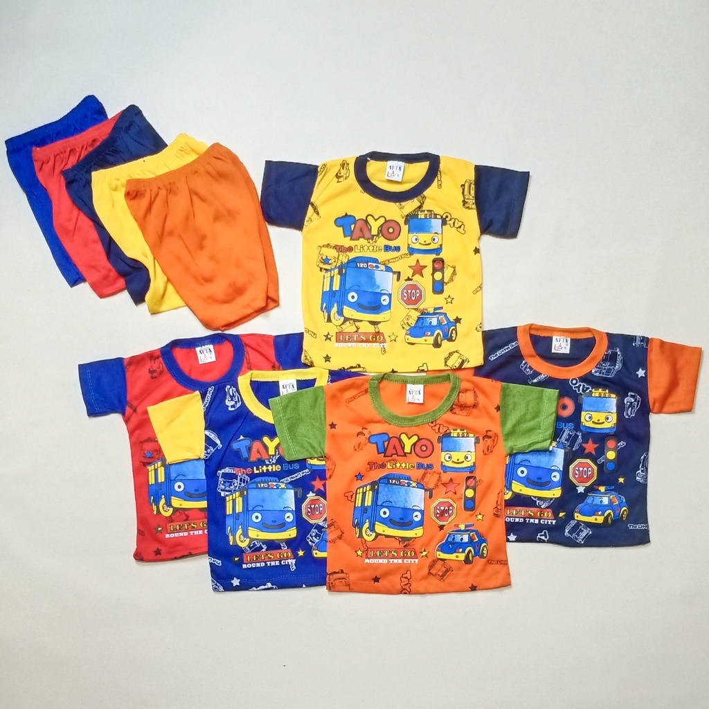 BabynKids - Setelan salur anak laki laki - setelan kaos celana pendek - setelan kaos anak karakter