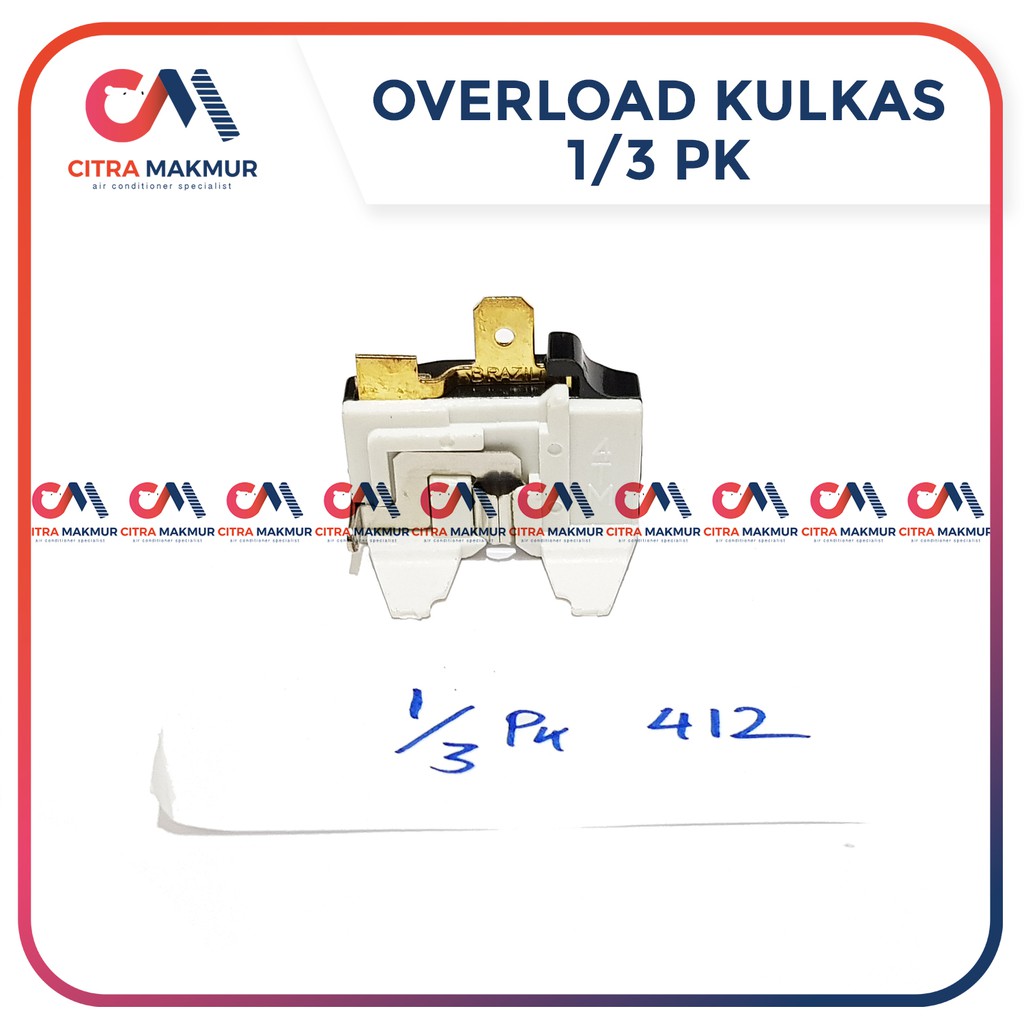 Overload Klixon Kulkas es freezer 412 Gepeng 2 putih refrigerator bimetal kompresor compresor