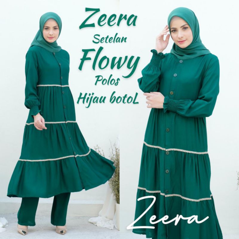 DASTER ARAB ZEERA SETELAN FLOWY POLOS by ZEERA Ori