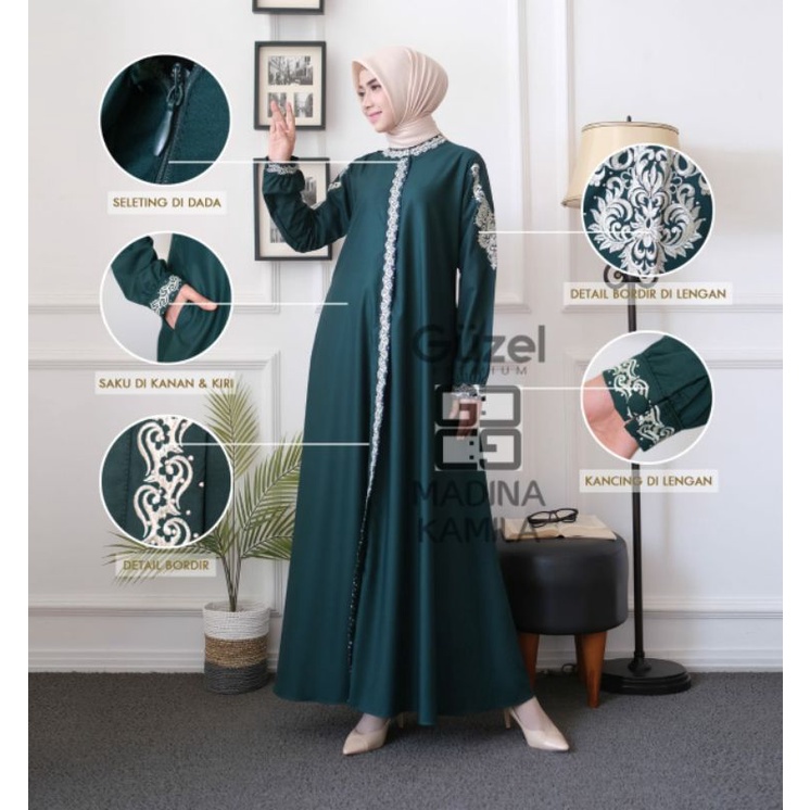 Gamis Guzel Madina Kamila Premium Original / Gamis Bordir Premium / Gamis Remaja / Fashion Muslim