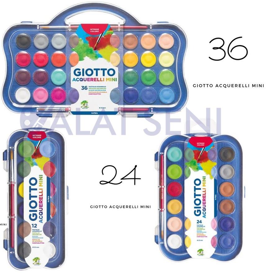 

Hot Sale Giotto Acquerelli Mini Set 12 ,24 ,36 Warna - Watercolor Cake - Cat Air - Giotto