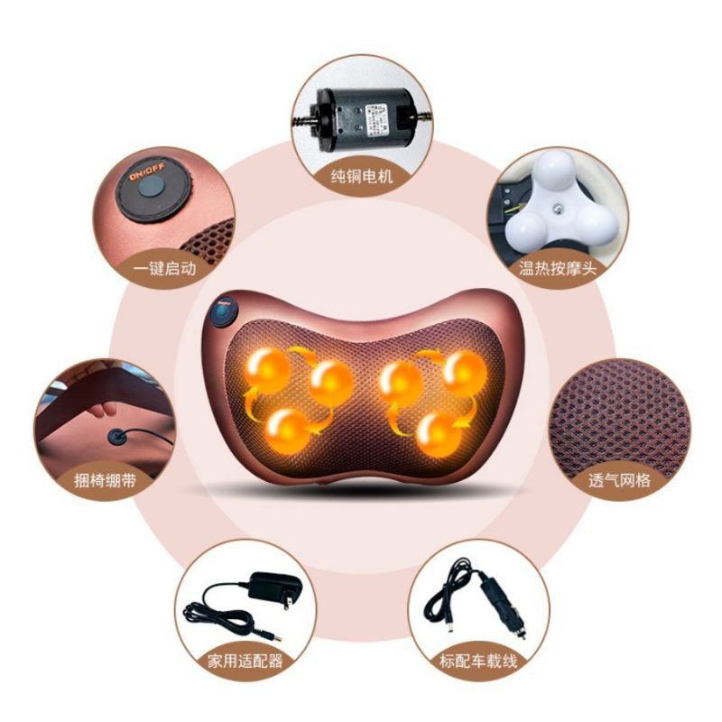 Bantal Pijat Massage Pillow Portable Car and Home-Bantal Pijat Elektrik Sppeds 8 Bola Type 8028