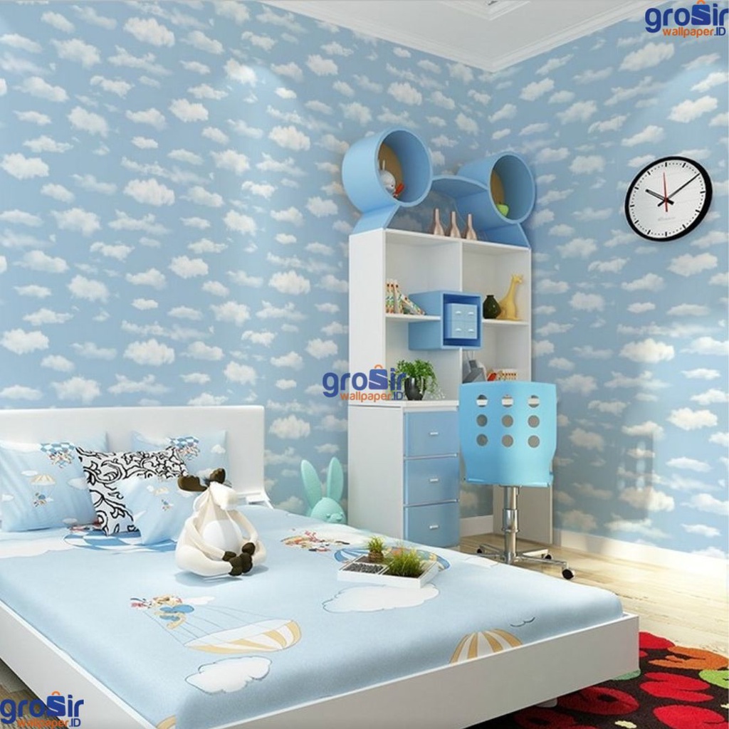 (COD) Promo Wallpaper Karakter Disney Anak Wallsticker Vinyl Awan Atap Dinding Kamar Tidur Tanpa Lem Perekat Termurah High Quality Premium