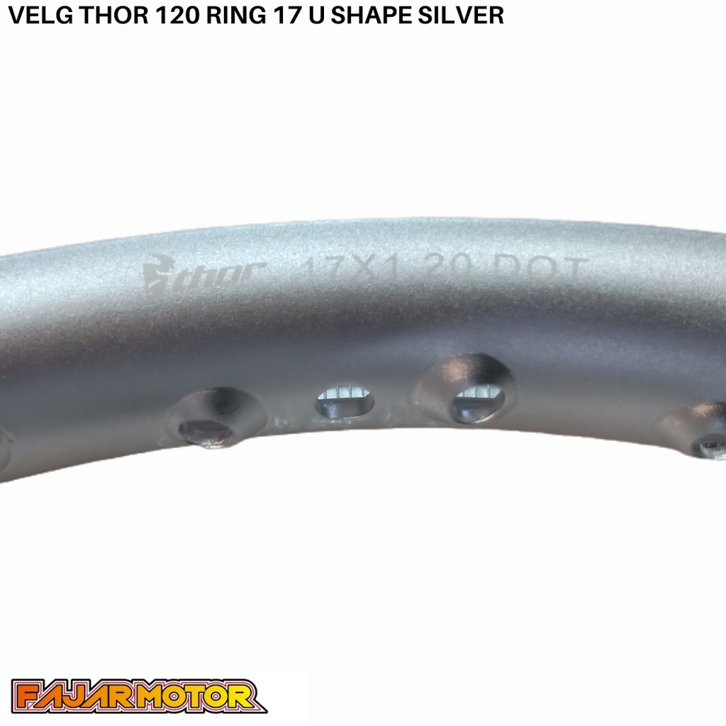 THOR VELG RIM U SHAPE 120 RING 17 SILVER BLACK