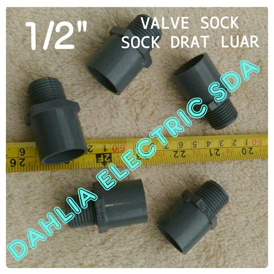 Jual SOCK DRAT LUAR PVC 1/2