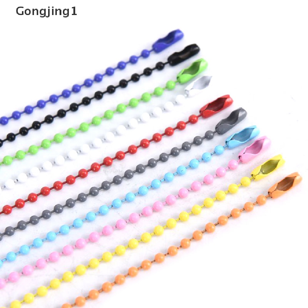 Gongjing1 10pcs / Set Gantungan Kunci Manik-Manik Bola Warna-Warni 2.4mm Untuk Membuat Perhiasan Diy