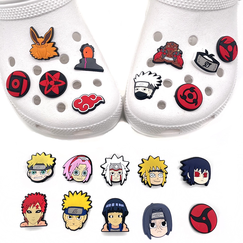 jibbitz crocs croc charms Bahan PVC Desain Kartun anime naruto Gaya Jepang Untuk s