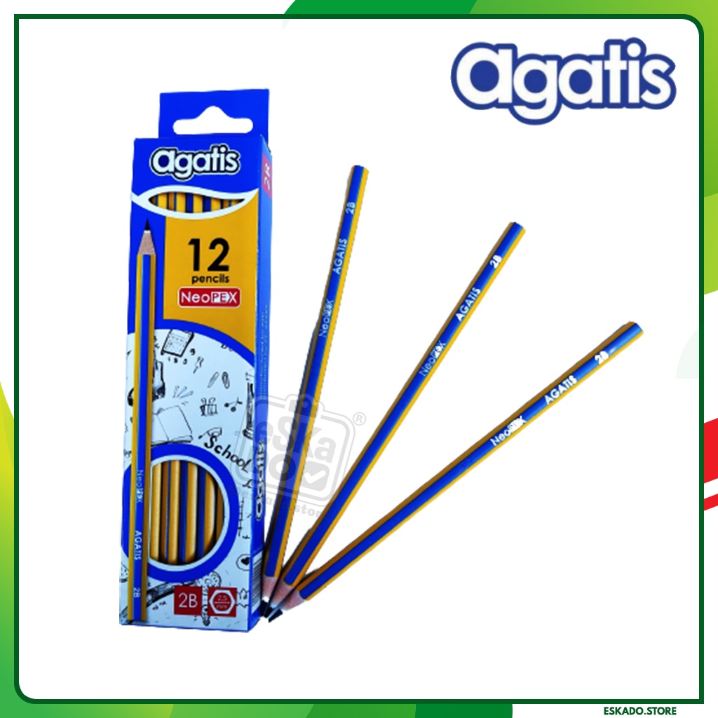 

Pensil Agatis / Pensil Tulis Neopex Eco 2B / HB (1 Box / 12 Pcs)